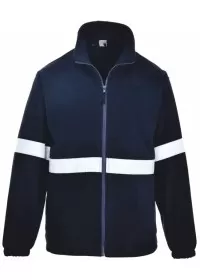 Navy Fleece with Hi Vis stripes