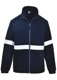 Navy Fleece with Hi Vis stripes