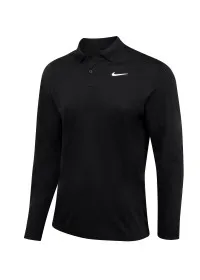 Black/White Nike Dri-FIT Victory solid long sleeve polo NK354 Nike