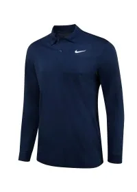 College Navy/White Nike Dri-FIT Victory solid long sleeve polo NK354 Nike