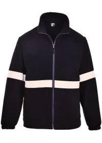 Black hi vis fleece with reflective stripes
