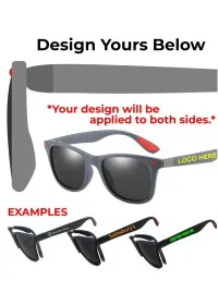 Custom Printed Sunglasses Grey/Red