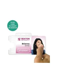 ID Card badge holder plastic landscape