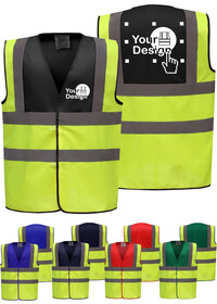 Custom Printed 2 Colour Panel Hi Vis Vest HVW100TT