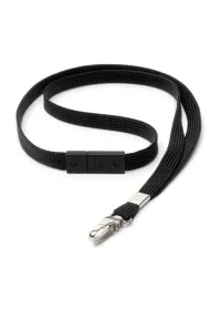 Black Safety Breakaway Lanyard with Metal Clip