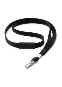 Black Safety Breakaway Lanyard with Metal Clip