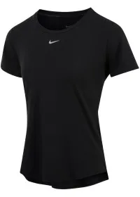Black/Reflective Silver Womens Nike One Luxe Dri-FIT short sleeve standard fit top NK377 Nike