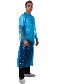Disposable PE Visitors coat blue Pack of 10
