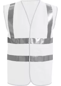 White Front Custom Printed Hi Vis Vest