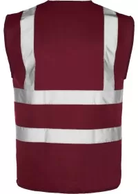Burgundy Rear Custom Printed Hi Vis Vest Pantone 491C