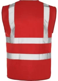 Red Rear Custom Printed Hi Vis Vest Pantone 179C