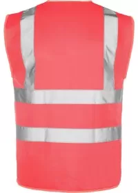 Pink Rear Custom Printed Hi Vis Vest Pantone 190C