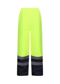 Regatta Pro hi-vis insulated overtrousers TRJ523 Yellow/Navy