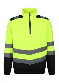 Regatta Pro hi-vis ¼-zip sweatshirt TRF670 Yellow/Navy