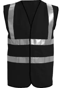 Black Front Custom Printed Hi Vis Vest