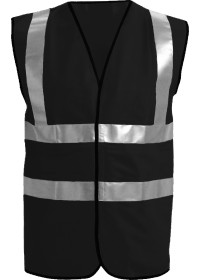 Black Front Custom Printed Hi Vis Vest