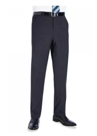8387 Avalino Single Pleat Trouser Charcoal Pinstripe