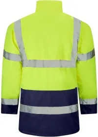 Custom Printed Yellow and Blue Hi Vis Jacket