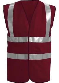 Burgundy Front Custom Printed Hi Vis Vest Pantone 491C