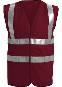 Burgundy Front Custom Printed Hi Vis Vest Pantone 491C