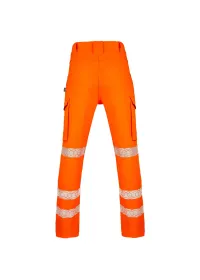 Eco Friendly Hi Vis Recycled Trousers. Orange Rear