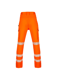Eco Friendly Hi Vis Recycled Trousers. Orange Rear