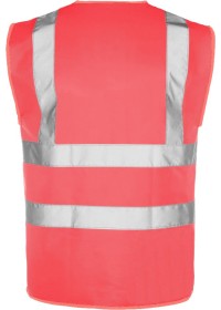 Pink Rear Custom Printed Hi Vis Vest Pantone 190C