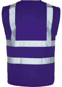 Purple rear Custom Printed Hi Vis Vest Pantone 2597C