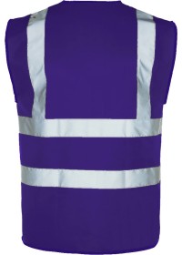 Purple rear Custom Printed Hi Vis Vest Pantone 2597C
