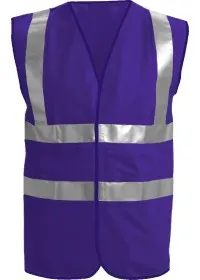 Purple Front Custom Printed Hi Vis Vest Pantone 2597C
