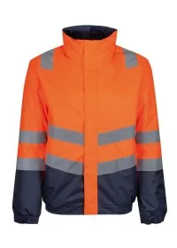 Regatta Pro hi-vis classic bomber jacket TRA218 Orange/Navy