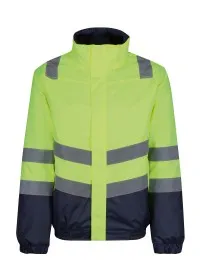 Regatta Pro hi-vis classic bomber jacket TRA218 Yellow/Navy