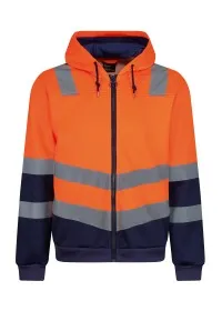Regatta Pro hi-vis full zip hoodie TRF625 Orange/Navy