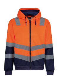 Regatta Pro hi-vis full zip hoodie TRF625 Orange/Navy