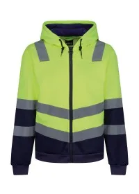 Regatta Pro hi-vis full zip hoodie TRF625 Yellow/Navy