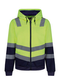 Regatta Pro hi-vis full zip hoodie TRF625 Yellow/Navy