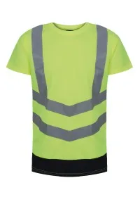 Regatta Pro hi-vis short sleeve t-shirt TRS194 Yellow/Navy