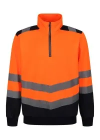 Regatta Pro hi-vis ¼-zip sweatshirt TRF670 Orange/Navy