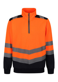 Regatta Pro hi-vis ¼-zip sweatshirt TRF670 Orange/Navy
