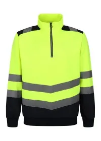 Regatta Pro hi-vis ¼-zip sweatshirt TRF670 Yellow/Navy