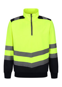 Regatta Pro hi-vis ¼-zip sweatshirt TRF670 Yellow/Navy