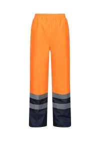 Regatta Pro hi-vis insulated overtrousers TRJ523 Orange/Navy