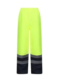 Regatta Pro hi-vis insulated overtrousers TRJ523 Yellow/Navy