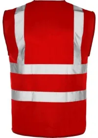 Red Rear Custom Printed Hi Vis Vest Pantone 179C