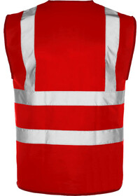 Red Rear Custom Printed Hi Vis Vest Pantone 179C