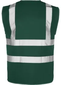 Bottle Green Rear Custom Printed Hi Vis Vest Pantone 7727C