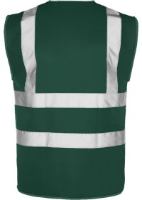 Bottle Green Rear Custom Printed Hi Vis Vest Pantone 7727C