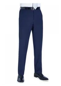 8387 Avalino Single Pleat Trouser Mid Blue