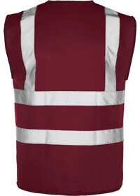 Burgundy Rear Custom Printed Hi Vis Vest Pantone 491C