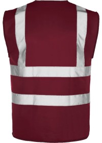 Burgundy Rear Custom Printed Hi Vis Vest Pantone 491C